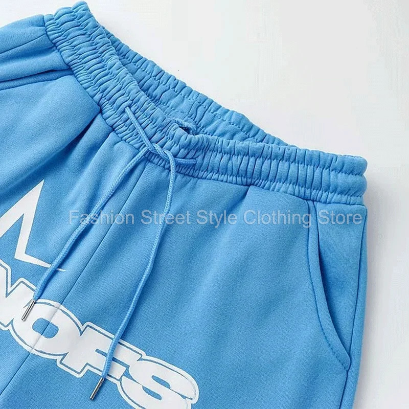 NOFS y2k Fashion Street Long Pants For Casual Men Women drawstring elastic sweatpants Hip Hop Streetwear Sports Trousers 240708