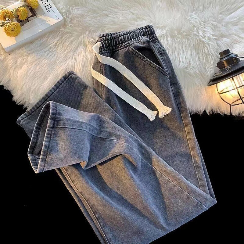Designer men's jeans new unisex loose pants spring/summer buttonless design jeans
