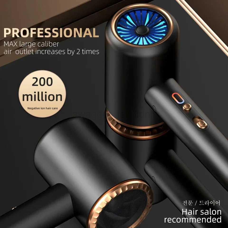Professional Hair Dryer Hot Cold Wind Air Brush Hairdryer Negative Lonic Blow Dryer Strong PowerDryer Salon Tool 2400W 3th GearBkl240717