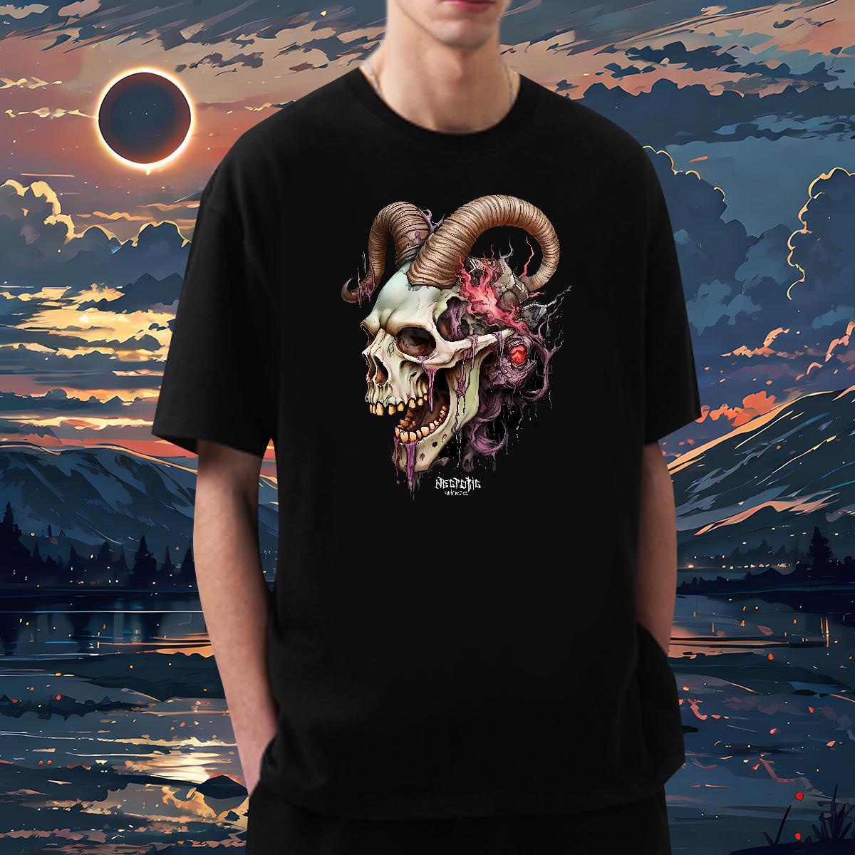 New Arrival T Shirts Men Skeleton 100% Cotton 230g DIY Printed Men Tees Street Casual Crew Neck Cotton Unisex Top Tees