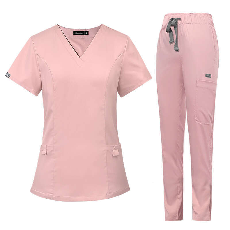 Niaa Hinn Scrubs for Women Uniform Zip Up Scrubs Set New Arrival New Product Non-ironing Show Thinness Long Versatile Popular Printing Loose Waist
