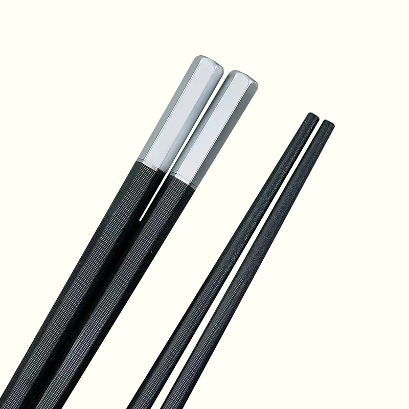 Premium Quality Heatproof Metal Chopstick Set - Non-Slip Handle, Ideal Kitchen Utensil