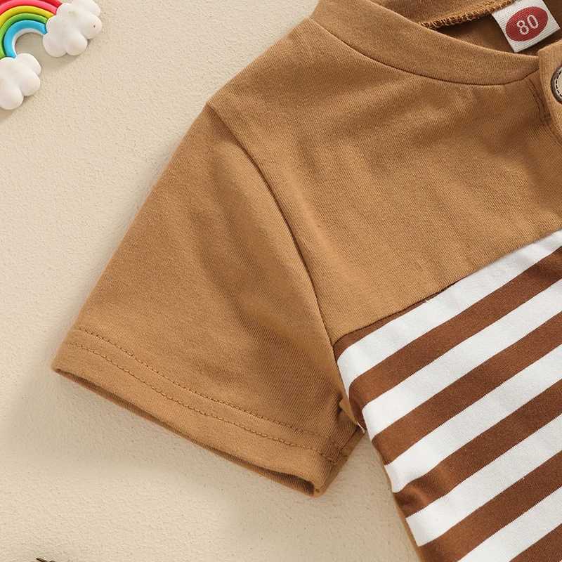 Clothing Sets Toddler Baby Boys Summer Outfits Short Sleeve Button Striped Tops and Drstring Shorts 2Pcs Kid Boy Clothes Sets