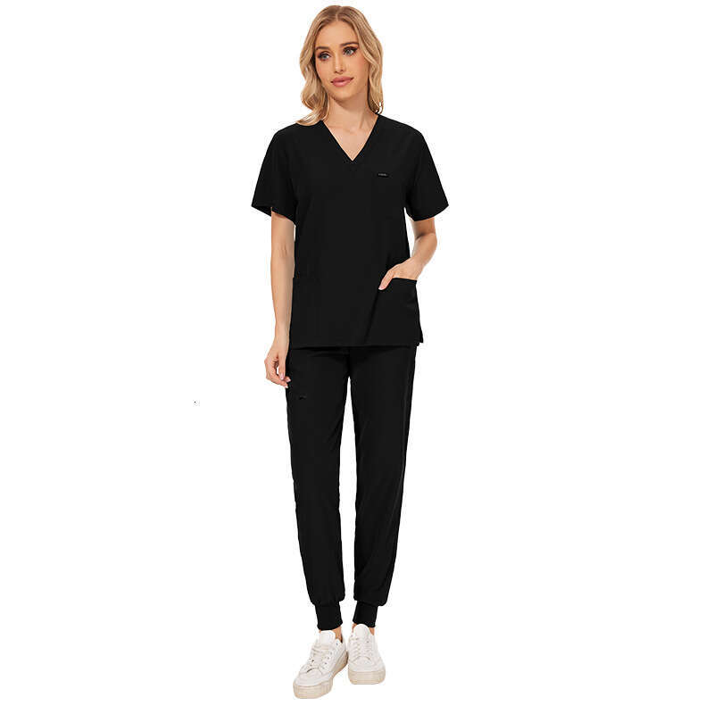Scrubs for Women Uniform Designer Two Piece Set Women New Product Non-ironing Gentle Wind French High Elasticity Long Solid Popular Ventilation Waist 