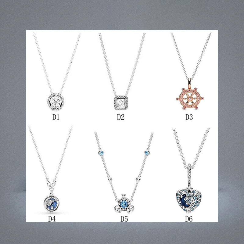 Designer Jewelry 925 Silver Necklace heart Pendant fit P Couple Pumpkin Car New Product Blue Moon love Necklaces European St