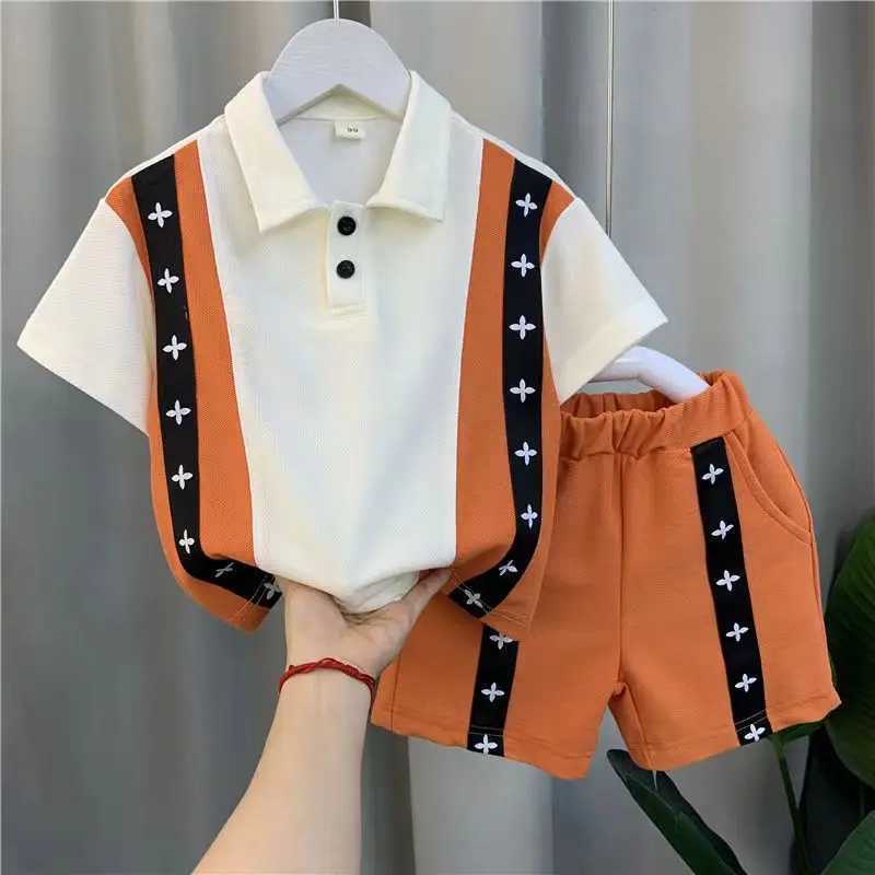 Clothing Sets 2023 Summer Clothing Boys Half Sleeve Shirt Top and Shorts Two Piece Childrens Casual Sports Set Kids Outfits 1 2 3 5 7 9 Y