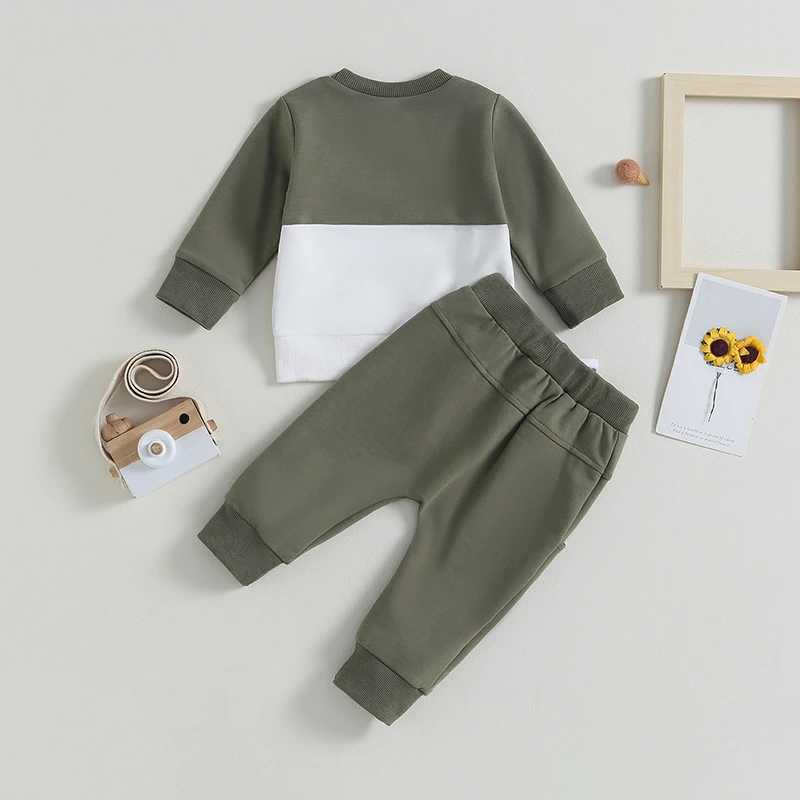 Clothing Sets 0-3Y Toddler Baby Boys Girl Fall Clothes Sets Baby Girl Clothing Set Kids Contrast Color Pullover Tops Pants 2Pcs Suits Outfits