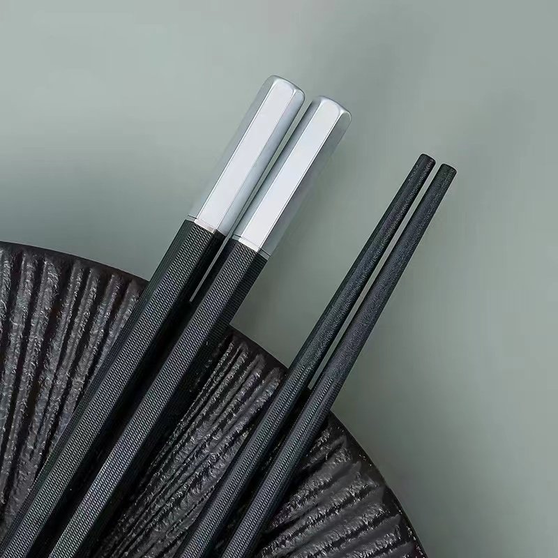 Alloy chopsticks for high-end household use, heat-resistant, anti slip