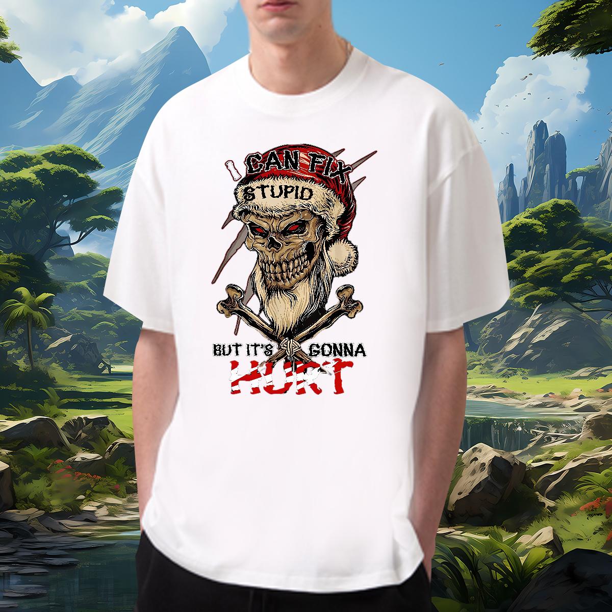 Custom T Shirt For Man Skeleton 230g 100% Cotton Oversized 3XL 4XL Tshirt for Man Woman Daily Wear 180g Cotton Wholesale Tshirts