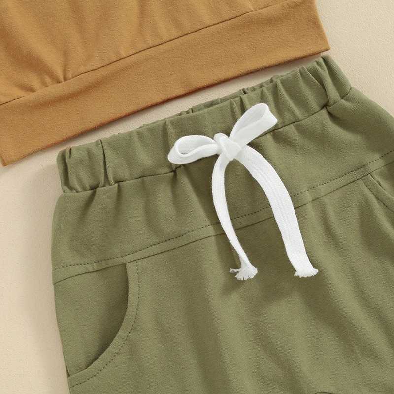 Clothing Sets Summer Cotton Baby Sets short sleeve Contrast Color Hooded Boy T-shirt + Shorts Sets Toddler Clothing Baby Boy Clothes