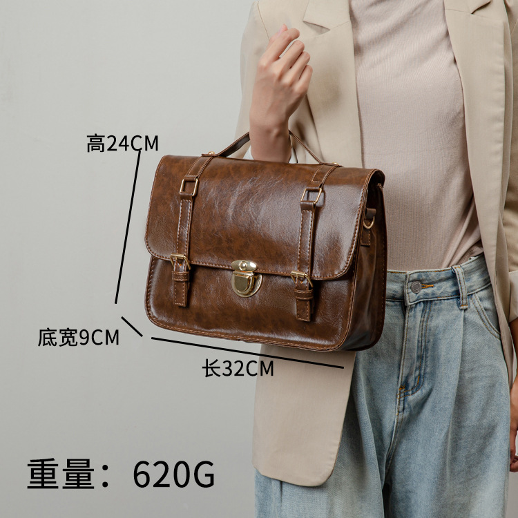 Brand Designer PU Leather Women's Shoulder Bag Retro Lock Crossbody Bag Large Square Handbag Multifunctional Women Backpack
