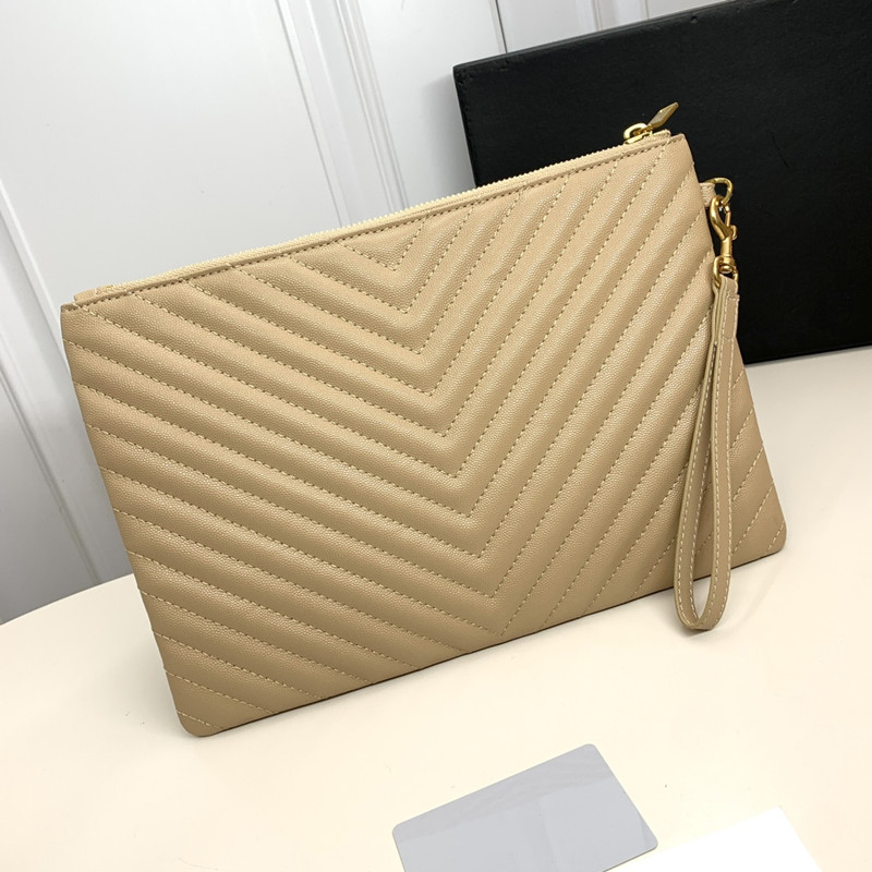 Luxury Designer Caviar leather Underarm Bag for Woman Clutch Bags Fashion Handbag Large capacity Wallets