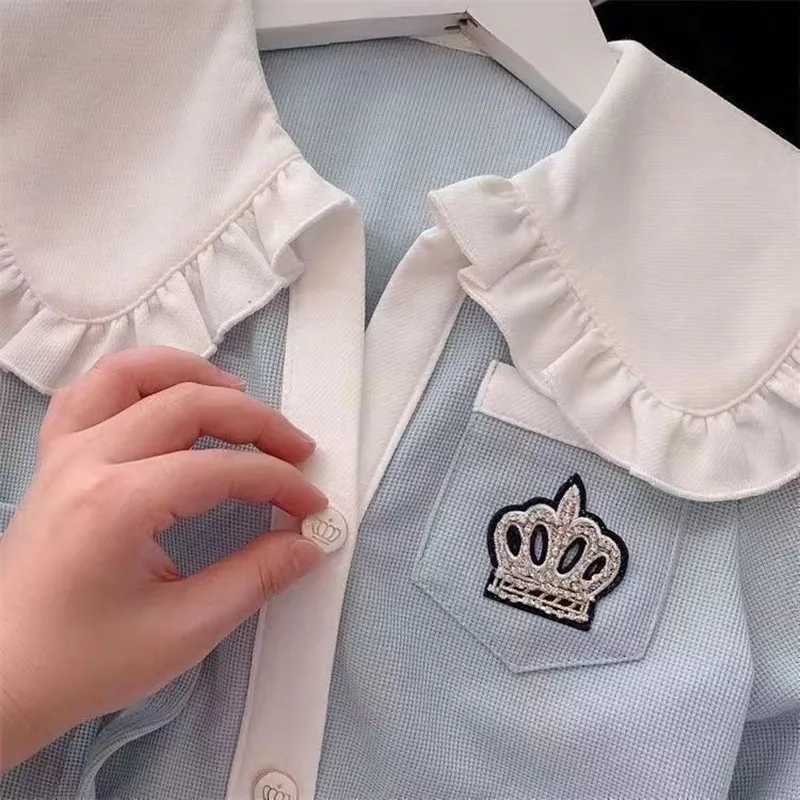Clothing Sets Girls Spring And Autumn Set 2023 New Fashionable And Childrens Autumn Doll Face Girls Casual Two Piece Set Trend Kids Outfits