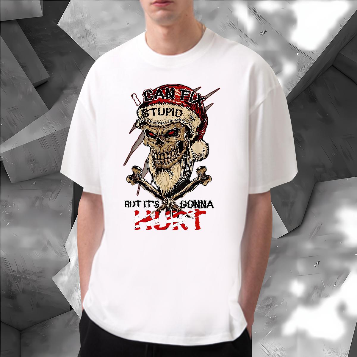 High Quality T-Shirts for Men Skeleton 230g 100% Cotton Street Short sleeve Cotton Soft Tshirts Designer Fashion Anime Tee Shirt