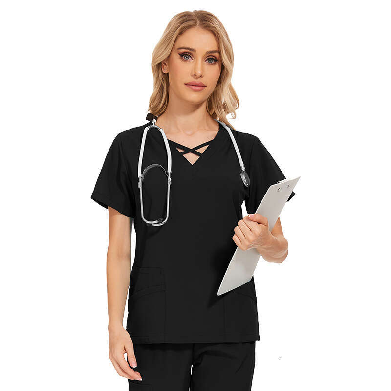 Niaa Hinn Zip Up Scrub Set New Arrival Gentle Wind Non-ironing High Elasticity Temperament Business Affairs Versatile Loose Sexy Temperament Waist Lin