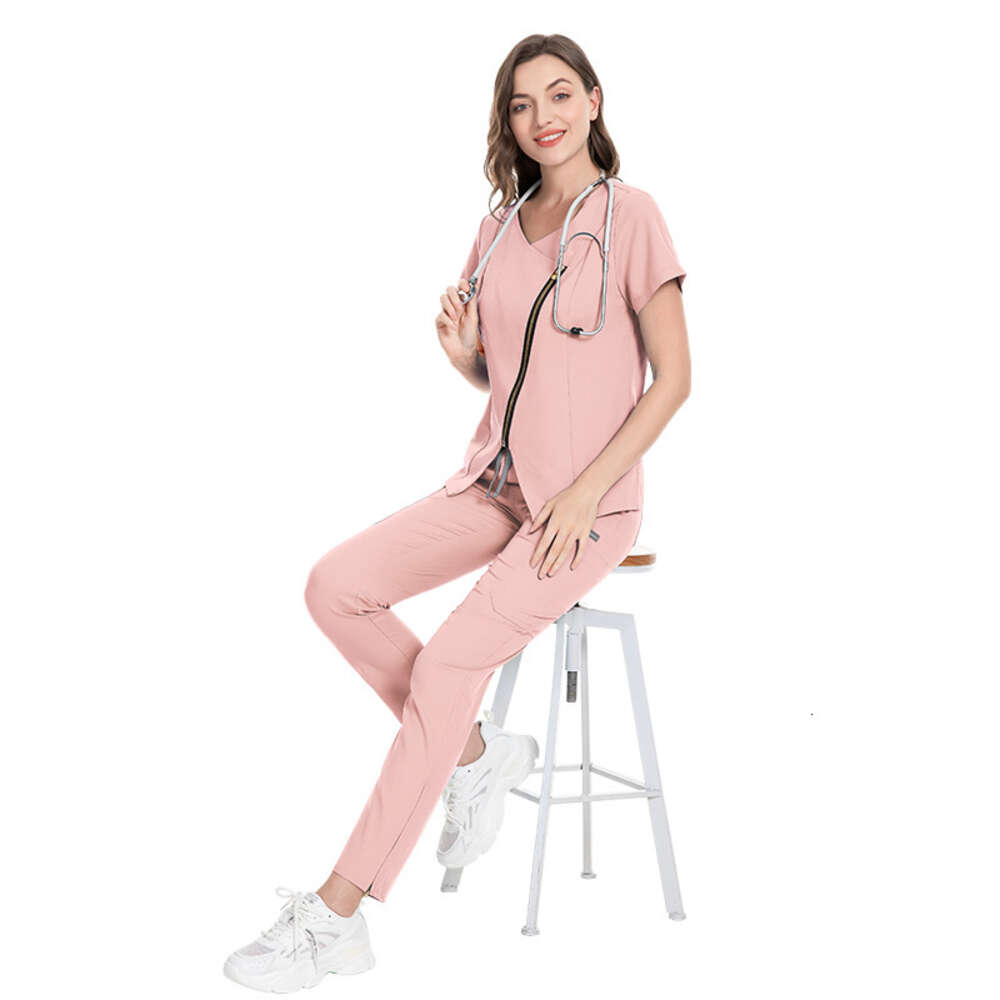 Designer Two Piece Set Women Scrubs Set New Product Long Show Thinness Washable Gentle Wind High Elasticity Printing Versatile Loose Novelty