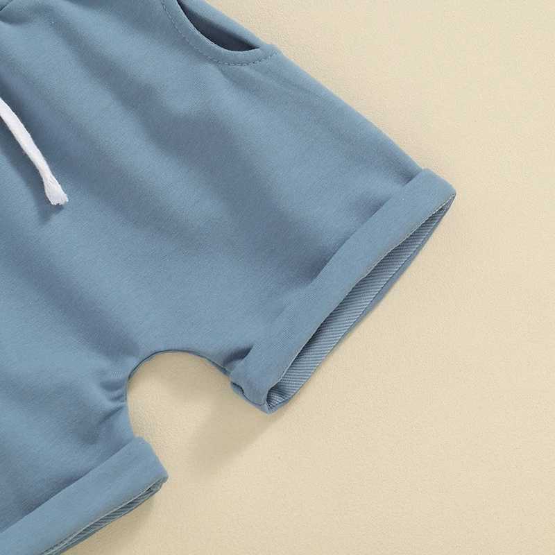 Clothing Sets Toddler Boy Girl Summer Clothes Baby Contrast Color Short Sleeve T-Shirt with Solid Color Shorts 2Pcs Cotton Outfits