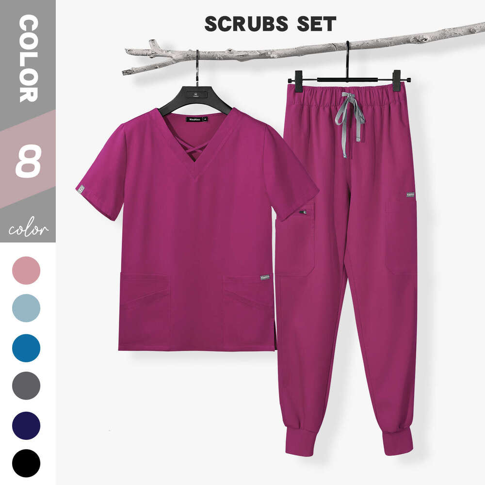 Scrub Set Undefined Zip Up New Arrival Non-ironing Show Thinness Temperament Ventilation Sexy Linen Self-cultivation