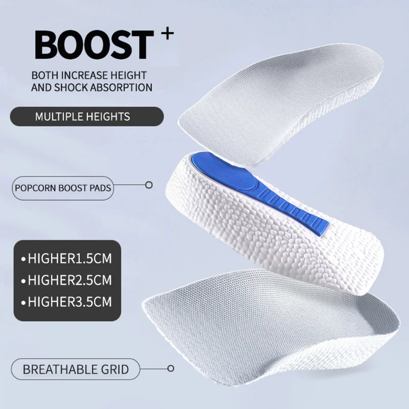 1535CM Invisible Height Increasing Insole Orthopedic Arch Support Soft Elastic Light Weight for Men Women Shoes Pads 240711