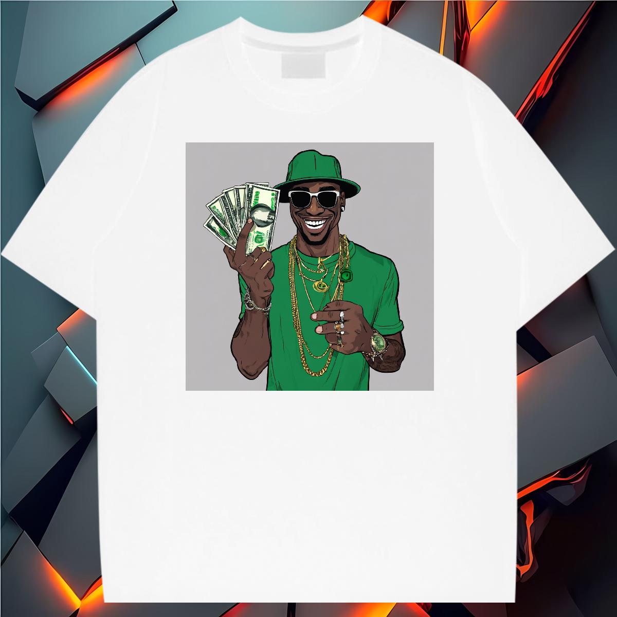 Designer T-Shirts XH 230g Cotton DIY Men Tshirts Summer Casual Breathable Crew Neck Cool Design Tops