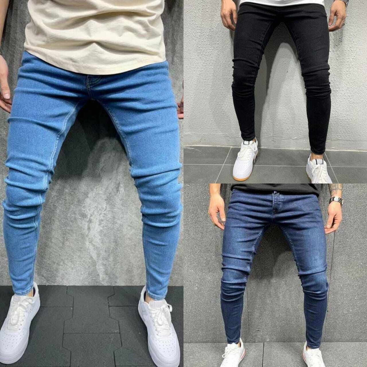 Designer men's tight jeans 26 inch -36 inch men's pants/unisex material stretchable. 100% denim jeans