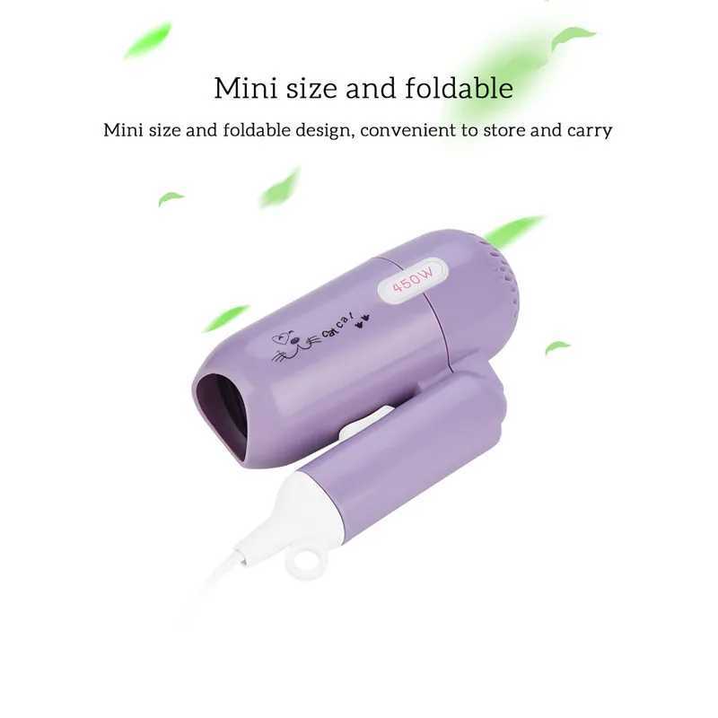450W Foldable Mini Hair Dryer Household Dormitory Travel Lightweight Quick Drying Hairdryer Styling Tool Low Noise New