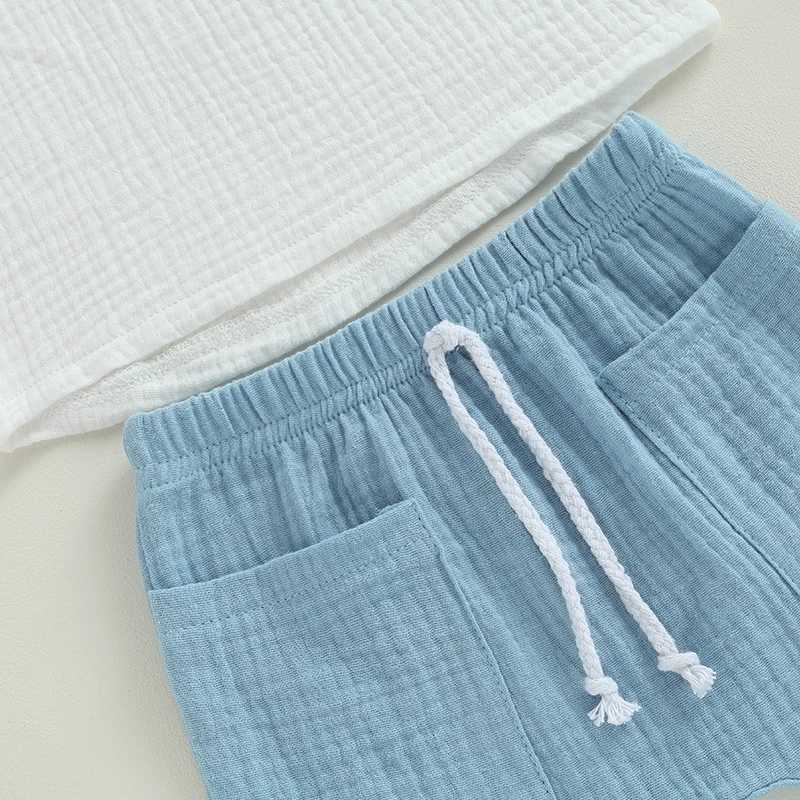 Clothing Sets Casual Baby Clothes Set 2Pcs Solid Short Sleeve Top Shorts Suit Boy Outfits Baby Summer Clothing Toddler Cotton Outfit 0-3Y