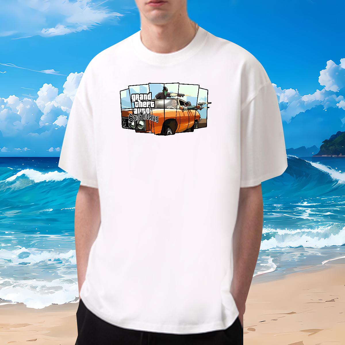 Custom Mens T Shirts racing 230g Cotton DIY Printed Men Tees Casual Daily Wear Round Neck Short Sleeve Classic Tee Shirt