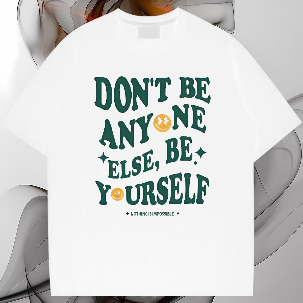 Cool Design Men Tshirts Nothing Is Impossible 230g 100% Cotton Short sleeve Cotton Soft Sports Casual T Shirts Men DIY Printed Casual New Tops Shirt