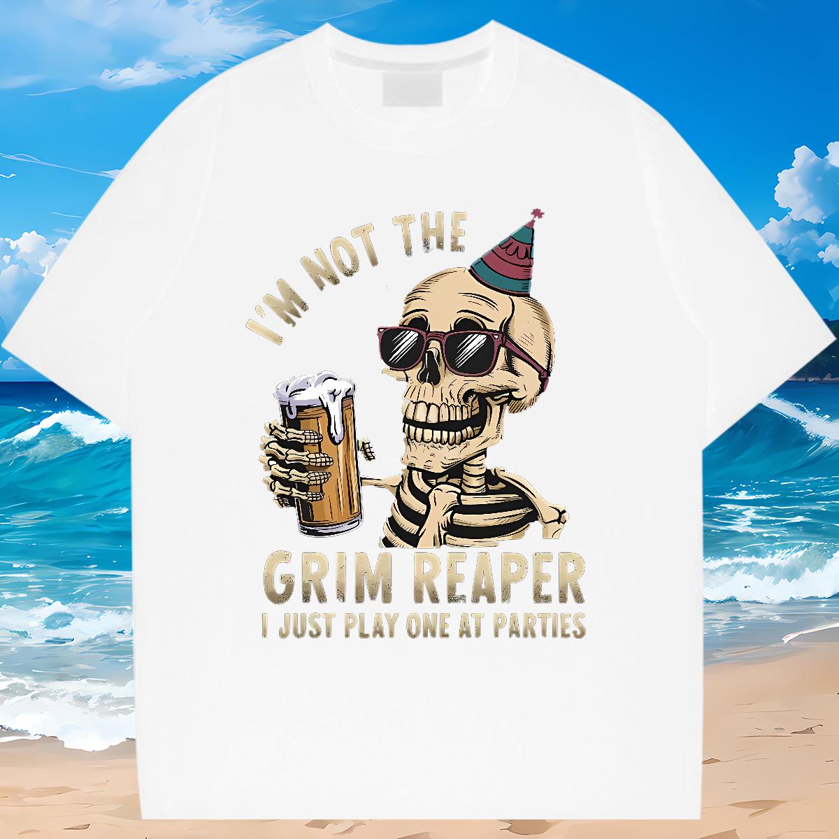Designer T shirt Skeleton 100% Cotton 230g Anime Printing Street Cotton Breathable Tshirts New Arrival Plus Size Custom Tops Tees