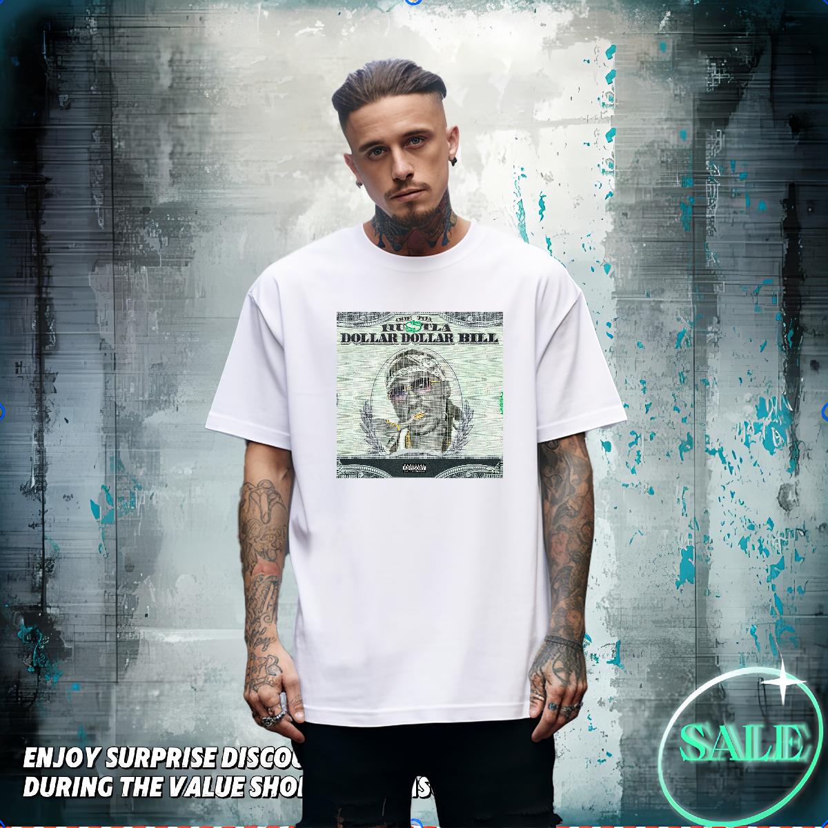 New T Shirt For Man XH 230g Cotton Skull Spring Summer Men Tees Crew Neck Cotton Breathable Loose