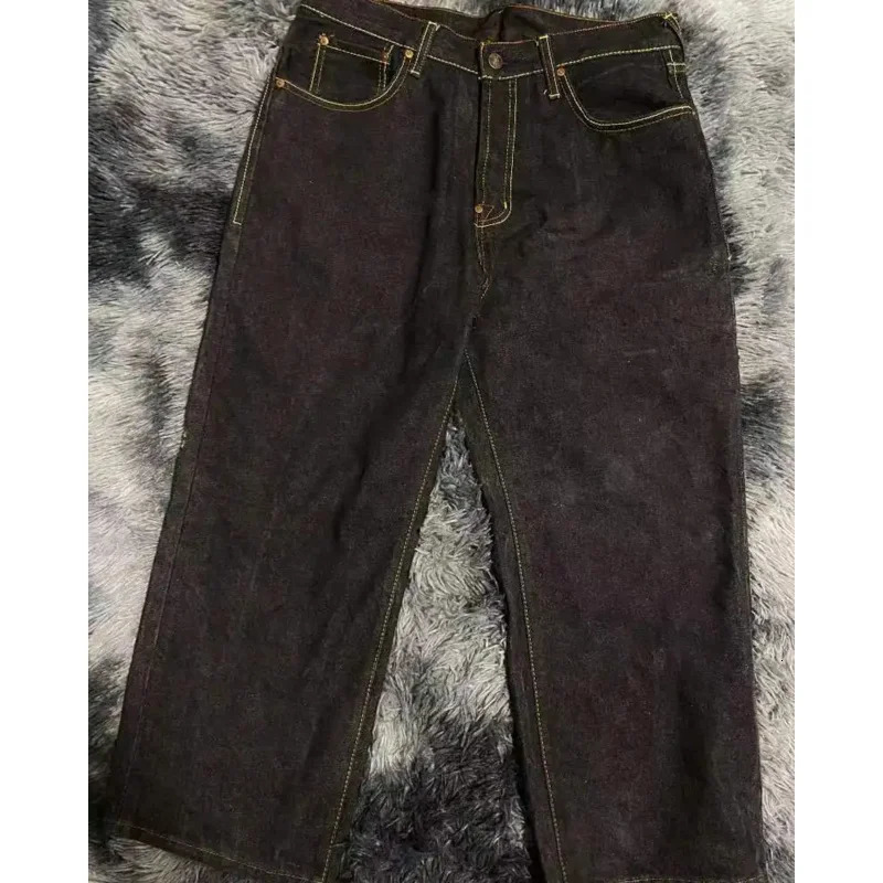 Harajuku Retro Hip Hop Dragon Pattern Jeans Black Oversized Baggy Y2k Jeans Men Women Gothic Wide Trousers Streetwear 240704CJ