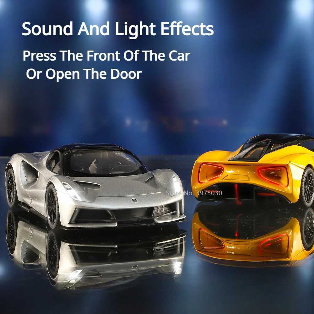 1/24 Scale Lotus Evija Sports Car Model Toy Alloy Diecast Simulation Electric Vehicles with Pull Back Sound Light Gifts for BoyCL240717