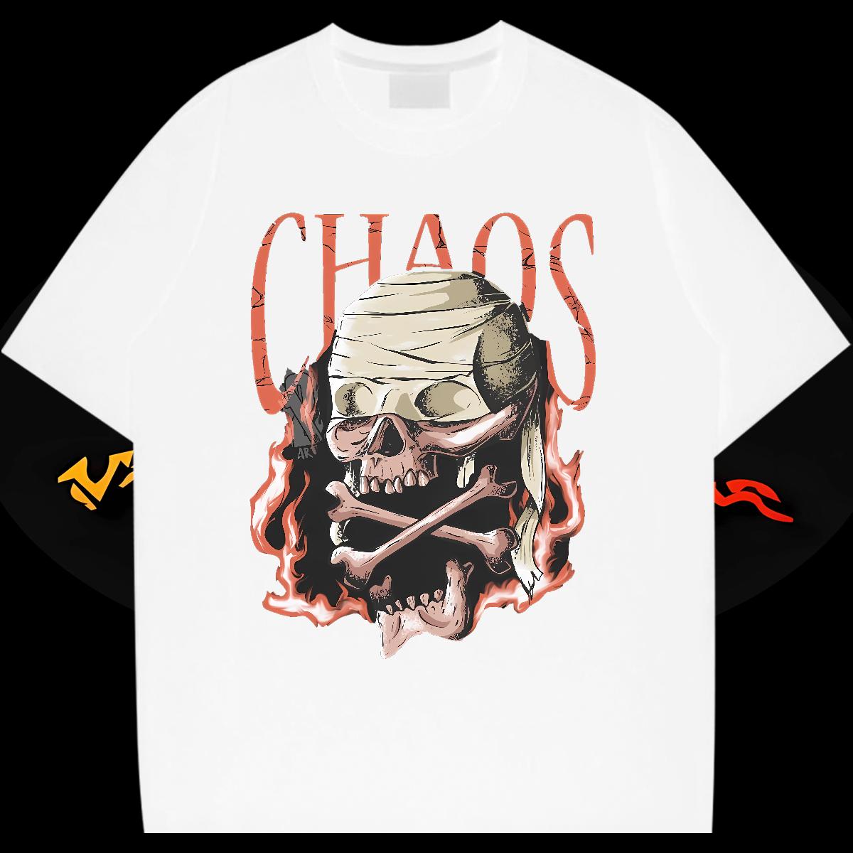 DIY T shirt Skeleton 230g Cotton Cartoon Printing S-4XL Tshirts Summer Casual Short Sleeve Cotton O-Neck Comfortable Tops