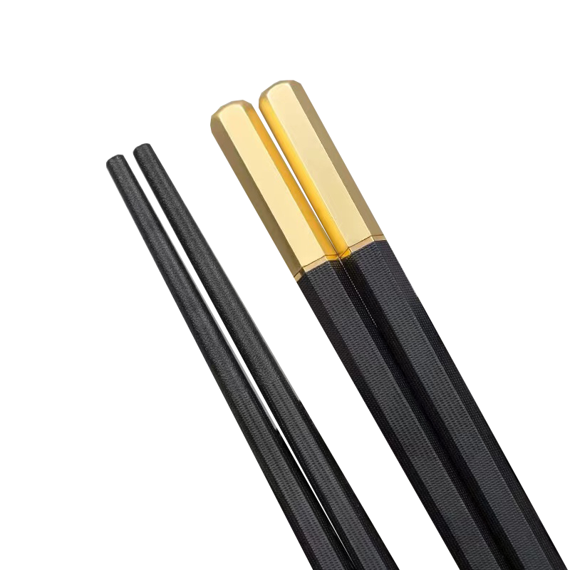 Premium Quality Heatproof Metal Chopstick Set - Non-Slip Handle, Ideal Kitchen Utensil