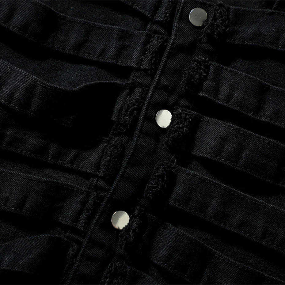 Skeleton Hooded Denim Vest Men Techwear Darkwear Blue Black Jeans Vests Streetwear Harajuku Hip Hop Vest Y2K Tops 240710