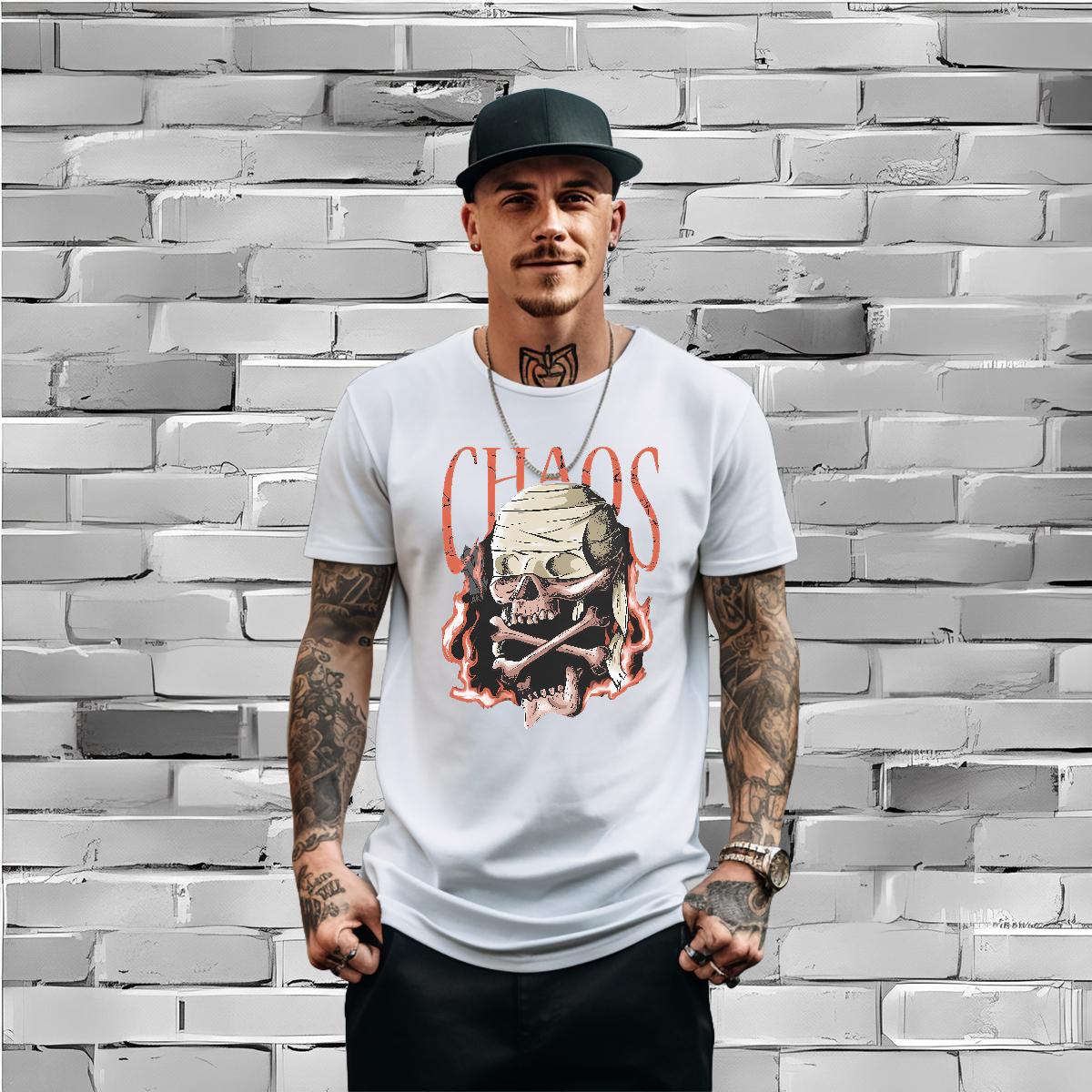 Custom T Shirt For Man Skeleton 230g Cotton Plus Size Cartoon Casual Tshirt for Man Woman O-Neck Short Sleeve Cotton Unisex