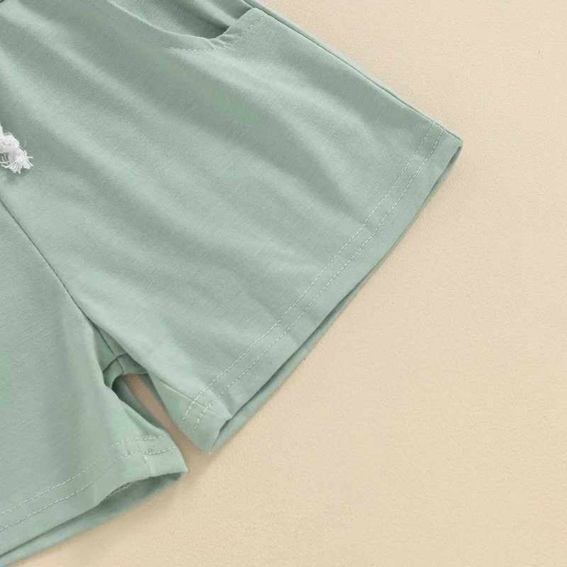 Clothing Sets Toddler Infant Boys Summer Outfits Solid Color Short Sleeve T-Shirt Tops and Elastic Waist Shorts 2Pcs Clothes Set