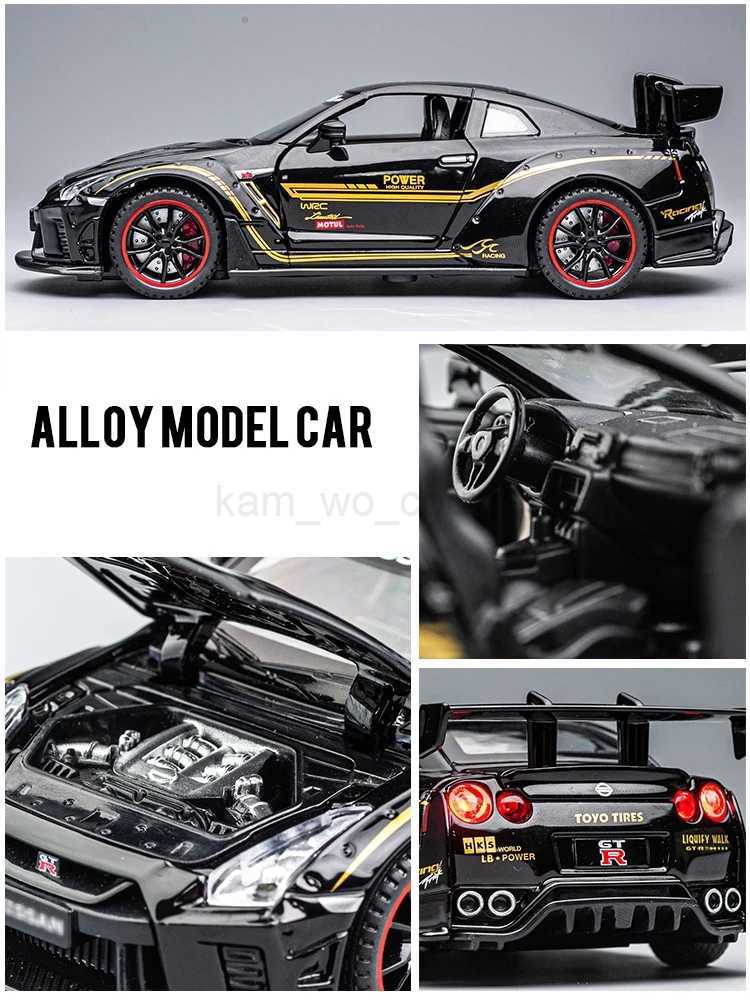 1/32 Nissan Skyline GTR R35 Nismo GT3 Racing Toy Car Model For Children RMZ CiTY Diecast Alloy Miniature Sound Light CollectionM240717
