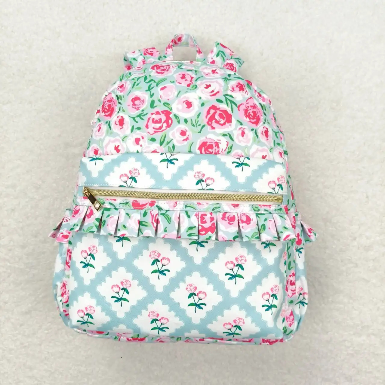 Wholesale Baby Girl Backpack Floral Ruffle Daypack Toddler Children Outdoor Portable Kids Flower Boutique School Bag 240715
