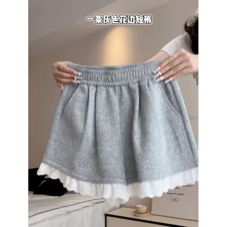 Official photo: Lace lace wide leg casual shorts for women in summer, Korean loose fit, high waist, sweet and spicy girl, dancing, sports, hot pants t
