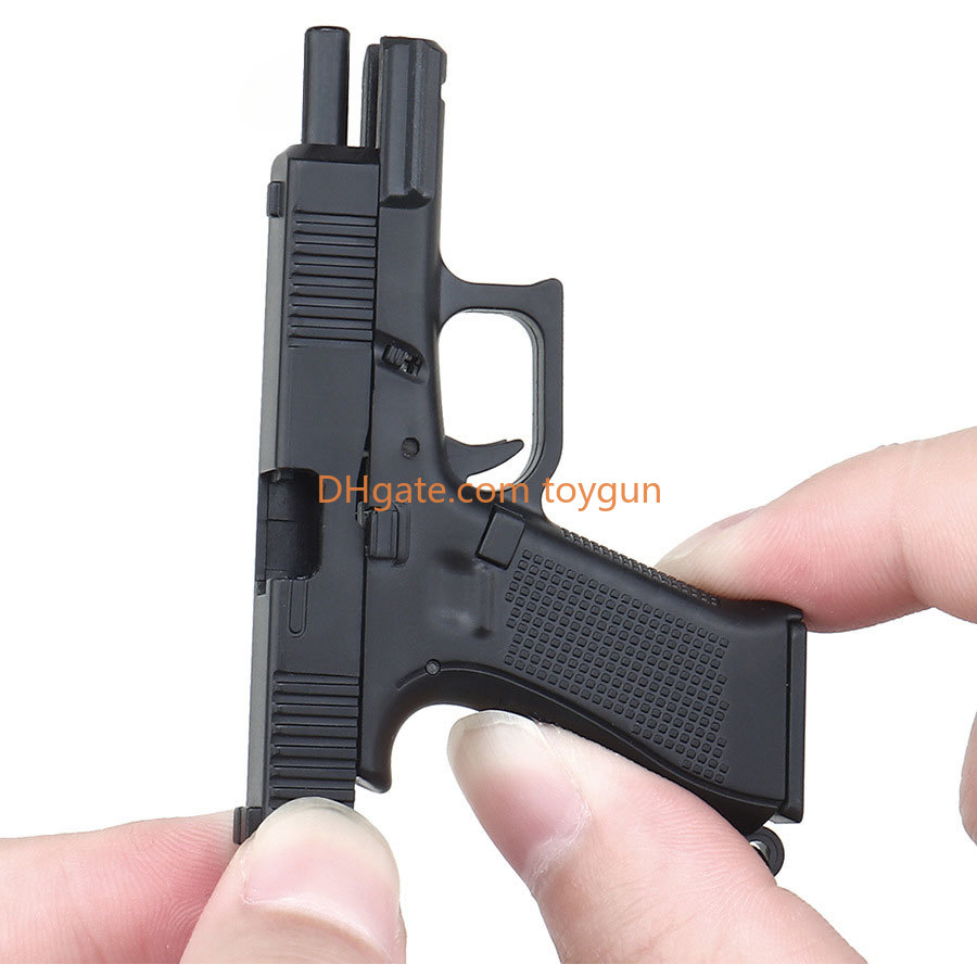 G45 Mini Toy Gun Model Keychain Cannot Shoot Plastic Pistol Model Decoration Boys Birthday Gifts Look Real Movie Collection For Adult Durable Portable