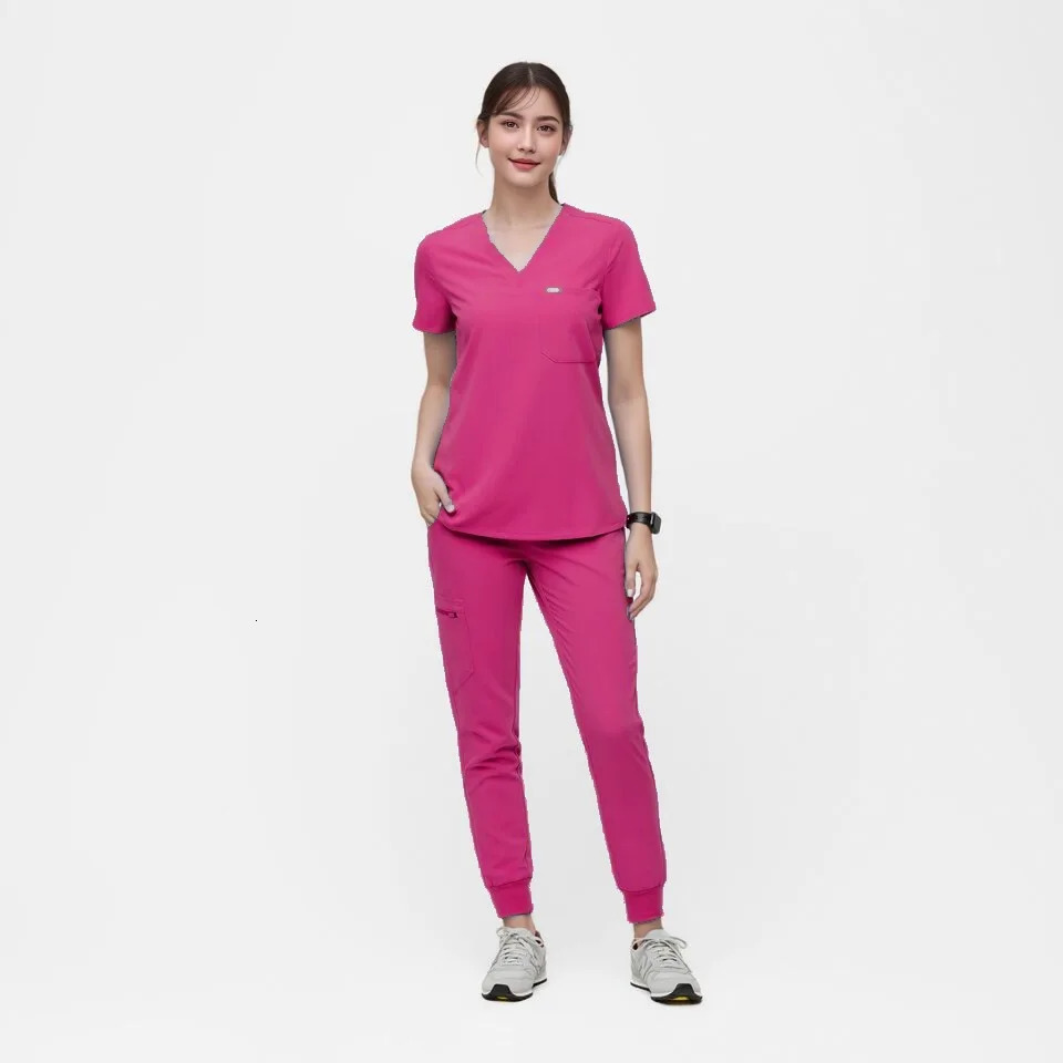 Anti Wrinkle Washable Soft Fabric Nurse Hospital Uniform Women Jogger Scrubs Sets 240716