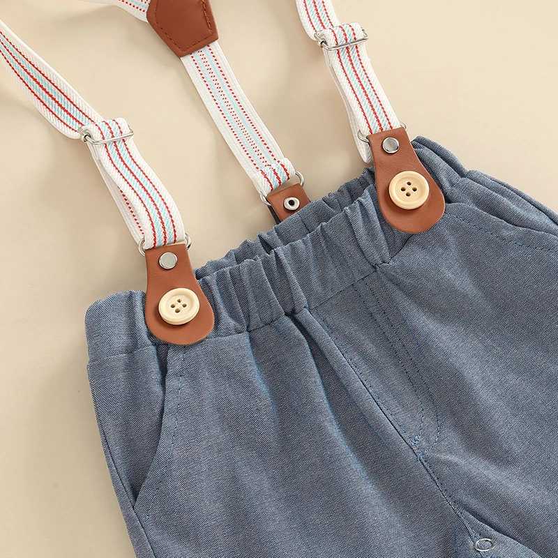 Clothing Sets Baby Boy Clothes Gentleman Birthday Suits Newborn Party Dress Soft Cotton Solid Rompers And Suspender Pants Infant Toddler Set