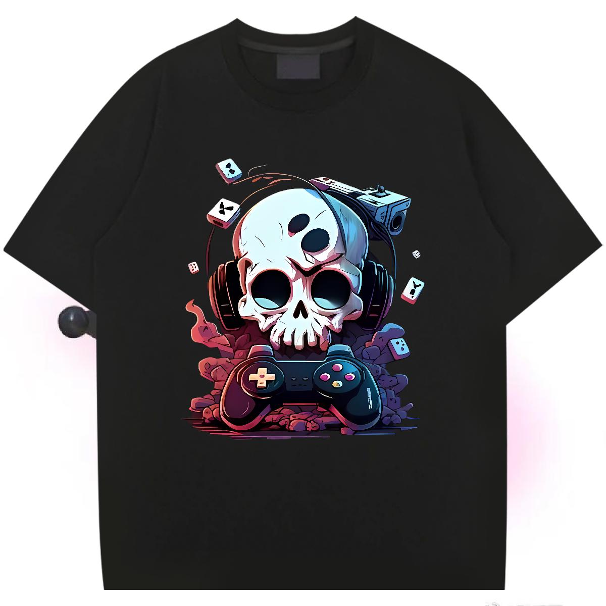 New Arrival Men T Shirts Skeleton 230g 100% Cotton Plus Size Cartoon Mens Tshirts Street wear Hip Hop Crew Neck Cotton Breathable Soft Tops