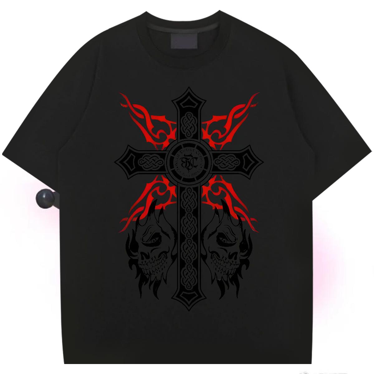 Classic T-Shirts for Men fathion 230g 100% Cotton Hip Hop Street 180g Cotton Men Tees Factory Direct Cartoon Printing S-4XL Tshirts