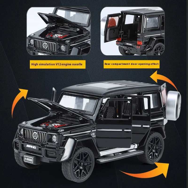 1 32 Scale G63 Alloy Toy Car Model with Sound Light Spring-Back Action - Ideal Gift for Kids Car Enthusiasts - AuthenticM240717