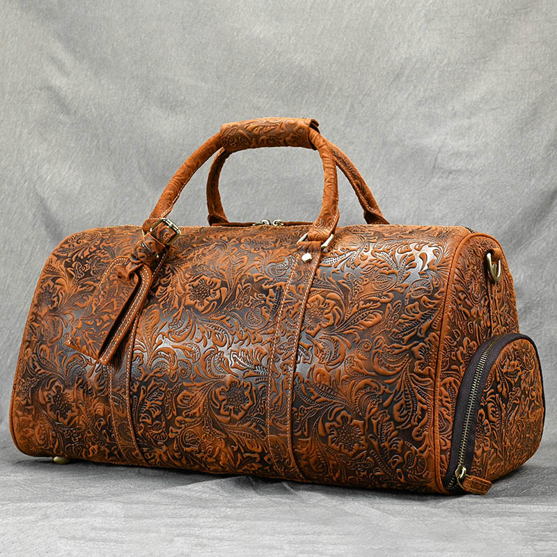 Crazy Horse Travel For Men - Vintage Leather Duffle Bag New Free Delivery Designer Bag