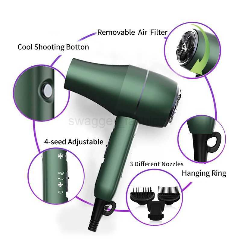 Powerful Hot Cold Wind Hair Dryer Negative Ionic Blower Home Salon Electric Professional Hairdryer Styling Tools For SalonsBkl240717