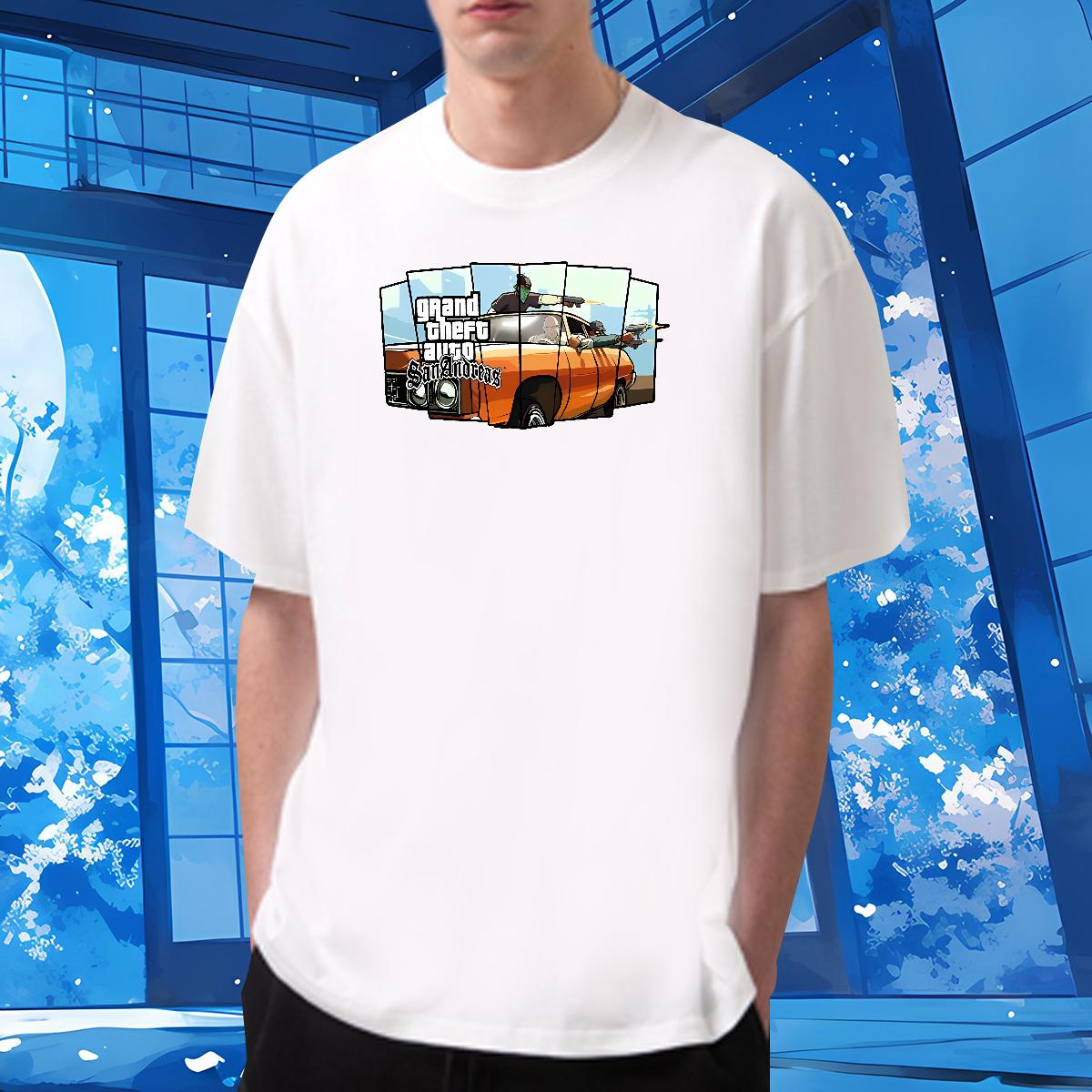 Comfortable Men Clothes T-Shirt racing 230g Cotton Round Neck Short Sleeve Casual T Shirts Men Plus Size Custom 2024 Tops Shirt